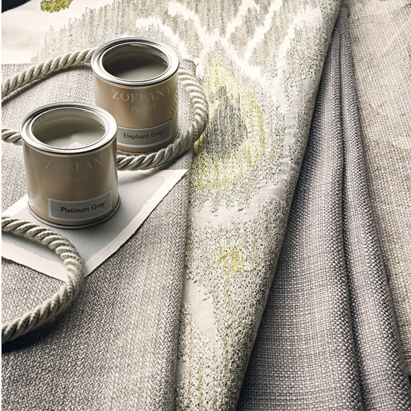 Audley Dove Grey Fabric by Zoffany